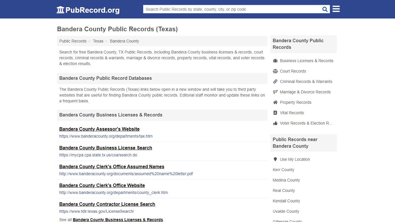Free Bandera County Public Records (Texas Public Records)